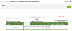 BVI report V11 - NHI Monthly Contribution Remittance Form