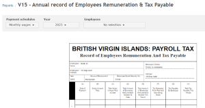 BVI report V15 - Annual record of Employees Renumeration & Tax Payable